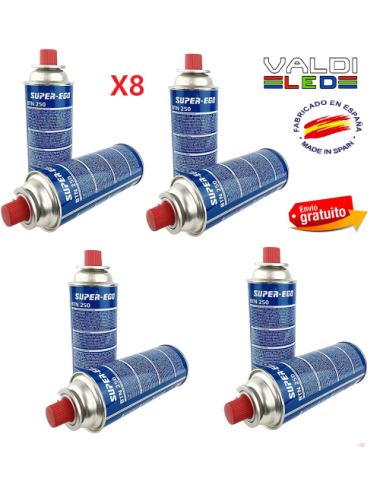 Pack de 8 Bombonas Gas de 227Gr Con Envío Gratis Super-Ego.