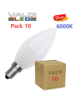 Pack 10 Bombillas LED E14 5W Tipo Vela 6000ºK con Envío Gratis.