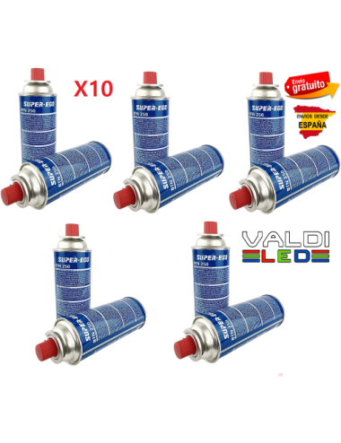 Pack de 10 Bombonas Gas de 227Gr Con Envío Gratis Super-Ego.