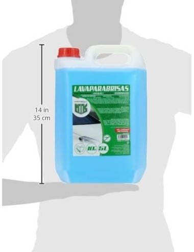 Lavaparabrisas anticongelante, Apto para Clima de hasta-10 Grados C, 5L (sin metanol) y Envío Gratis.