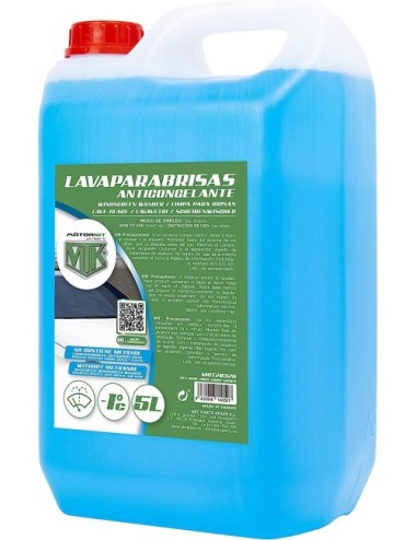 Lavaparabrisas anticongelante, Apto para Clima de hasta-10 Grados C, 5L (sin metanol) y Envío Gratis.