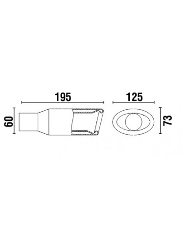 Cola de Escape Inox Modelo Cupra ovalado entrada 60mm Con Envío Gratis