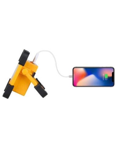 Foco Proyector LED Solar 30w PowerBank Portátil con Batería, Recargable, Luz para trabajo, Recargable USB o Solar, Envío Gratis.