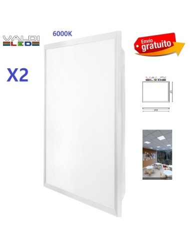 Pack de 2X Panel Led 60X60 Cm 40W 6000K Luz Fría 6000k Con Envió Gratis