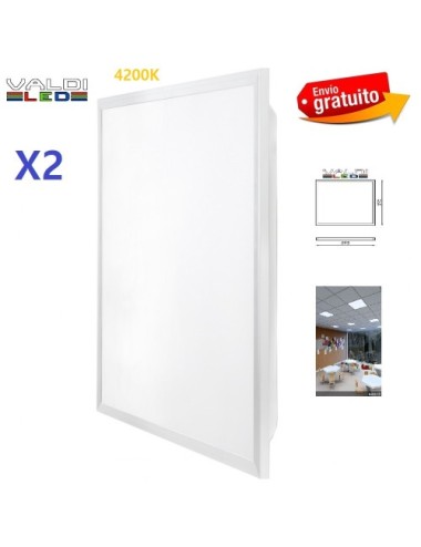 Pack de 2X Panel Led 60X60 Cm 40W 4200K Luz Neutra 6000k Con Envió Gratis
