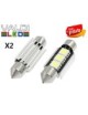 Pack 2 Bombillas LED C5W Festoon Canbus 36mm 3 SMD 6000K para Matrícula, Interior y Lectura Coche