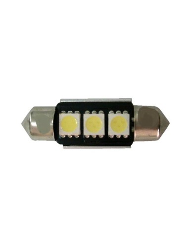 Pack 2 Bombillas LED C5W Festoon Canbus 36mm 3 SMD 6000K para Matrícula, Interior y Lectura Coche