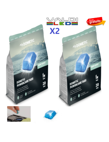 2x20 Waeco Dometic Power Care Tabs 40 Pastillas para WC Químico, Camper, Caravana y Autocaravana