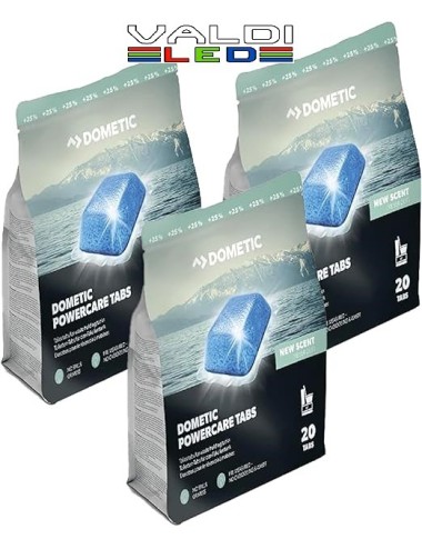 3x20 Waeco Dometic Power Care Tabs 60 Pastillas para WC Químico, Camper, Caravana y Autocaravana