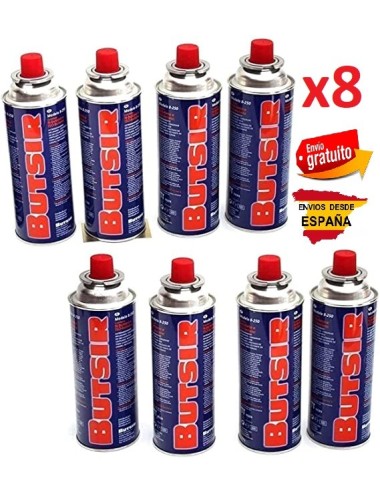 Pack de 8 Bombonas Gas de 227Gr Con Envío Gratis Butsir.