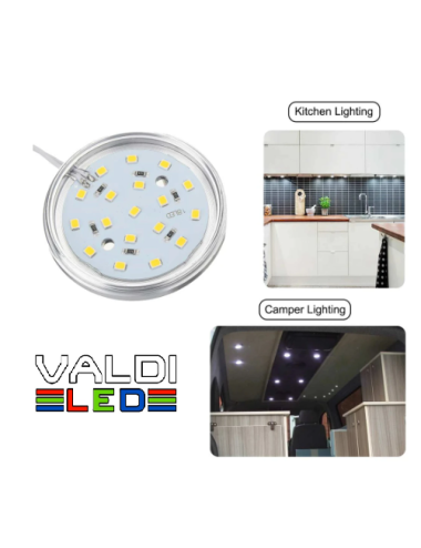 Pack de 4 Focos 3w de superficie leds a 12v de 55x9mm 4000k Con Envío Gratis.