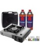 Cocina de Gas Portatil Modelo Dual 1 Fuego + 2 cartuchos de gas + Maletin+ Envío Gratis, con Adaptador de Botella Externa