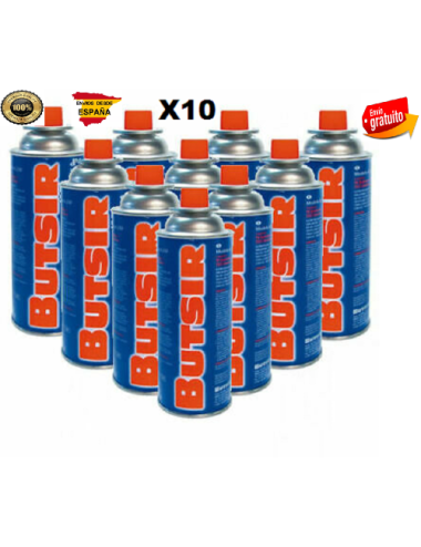 Pack de 10 Bombonas Gas de 227Gr Con Envío Gratis, Butsir