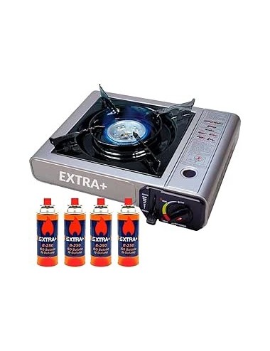 Cocina Hornillo portátil +4 Cartuchos de gas + Maletín y Envío Gratis.