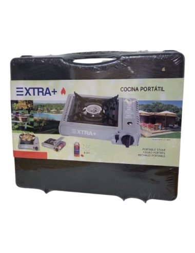 Cocina Hornillo portátil +2 Cartuchos de gas + Maletín y Envío Gratis.