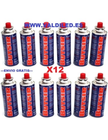 Pack de 12 Bombonas Gas de 227Gr Con Envío Gratis, Butsir.
