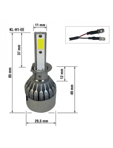 Kit de Led H1 de color blanco puro 6000K, para 12V, de 18W, para bombillas H1.