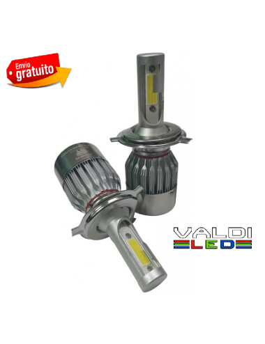 Kit de Led H4 de color blanco puro 6000K, para 12V, de 18W, para bombillas H4.