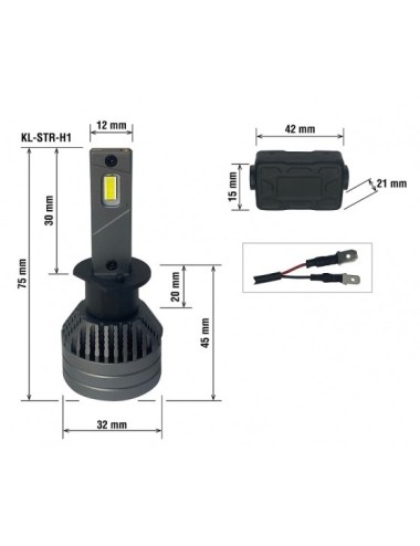 Kit de LED Súper Can Bus, color blanco puro 6000K, 12-24V, 50W. Para bombillas H1.