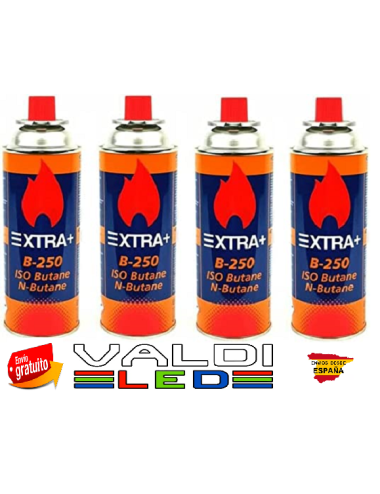 Pack de 4 Bombonas Gas de 227Gr Con Envío Gratis, Extra+.