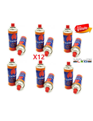 Pack de 12 Bombonas Gas de 227Gr Con Envío Gratis, Extra+.
